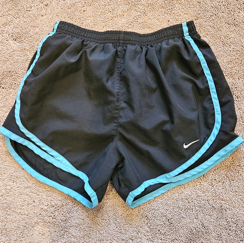 Nike Women's Athletic Shorts Black with Blue Trim